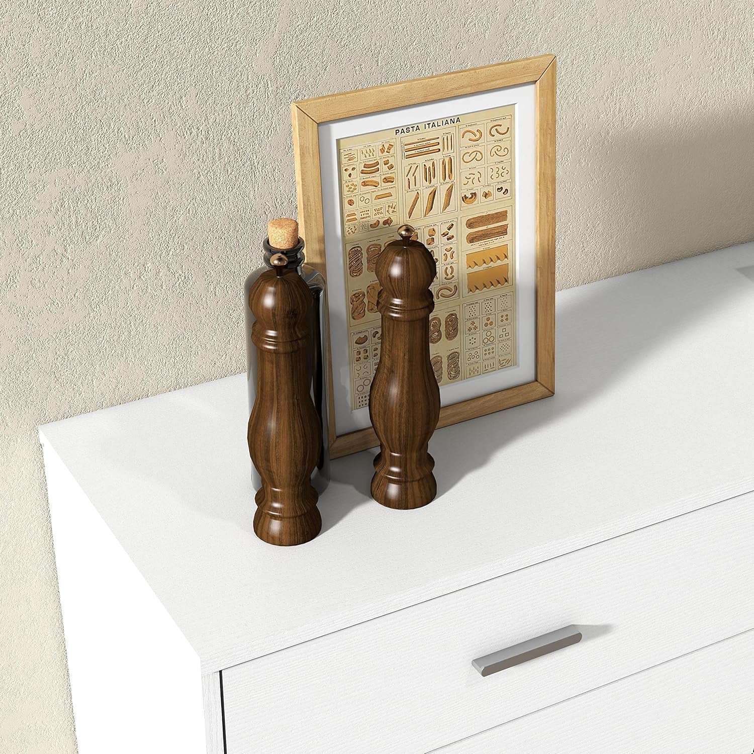 White Wooden Six Drawer Chest of Drawers for Bedroom