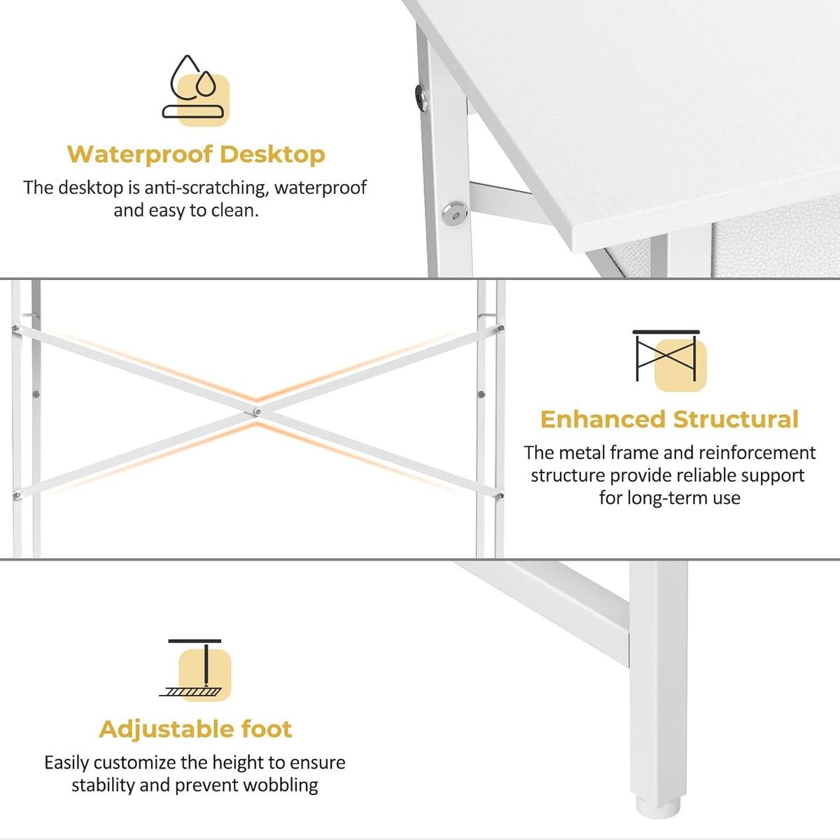White Writing Desk With 3 Drawers For Small Spaces