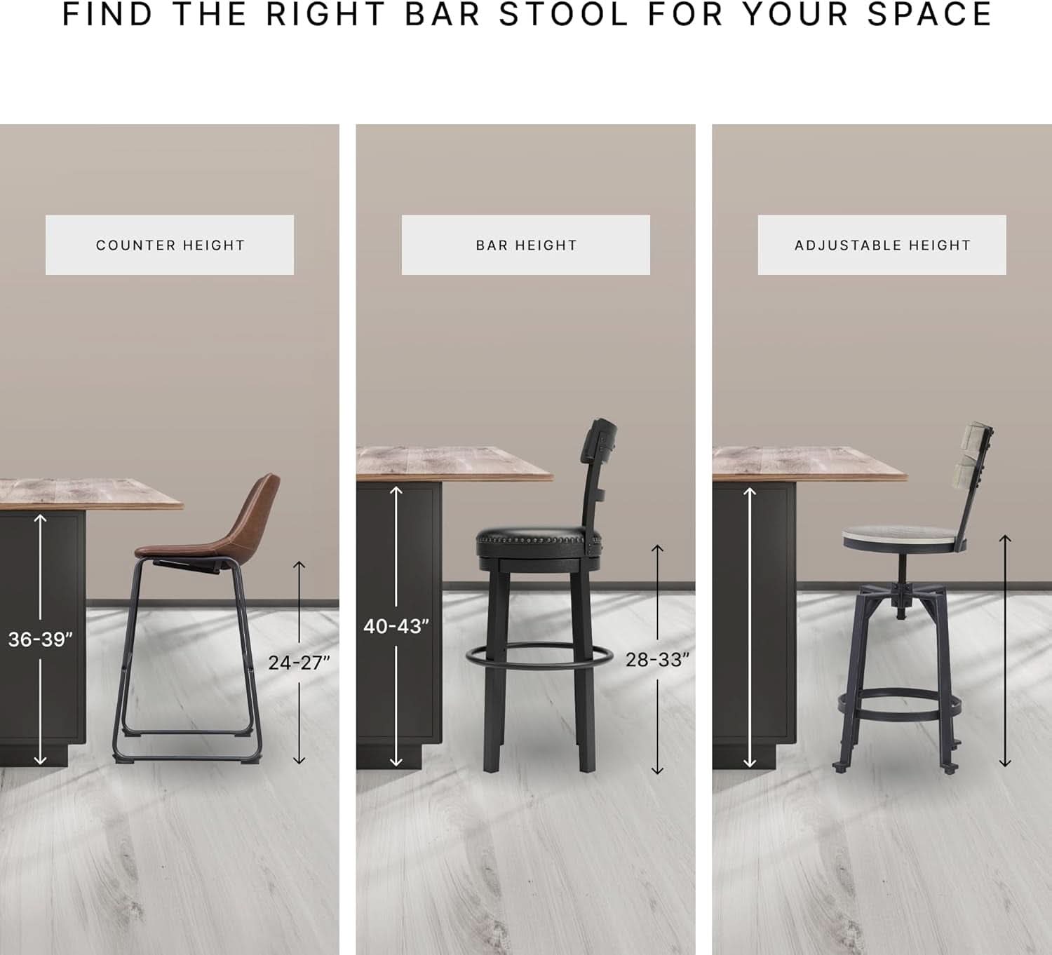 Whitewash Counter Height Dining Set With Barstools