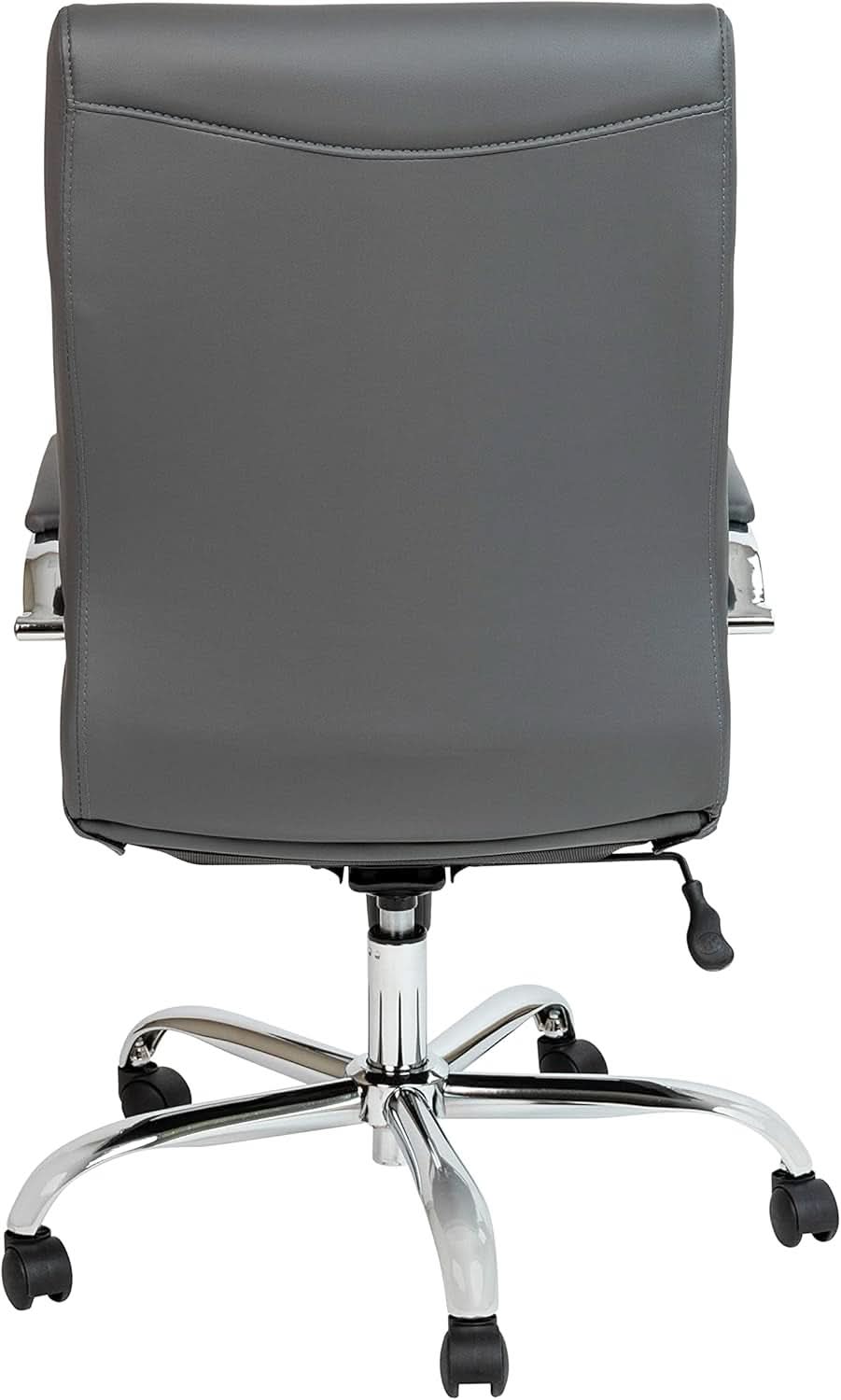 Whitney High Back Leather Office Chair With Adjustable Height Gray Chrome