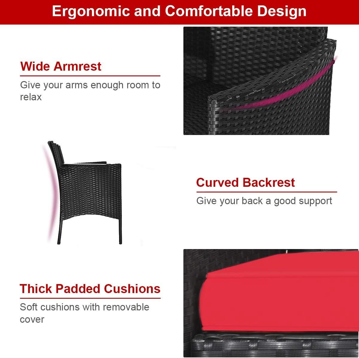 Wicker Outdoor Conversation Set With Removable Cushions