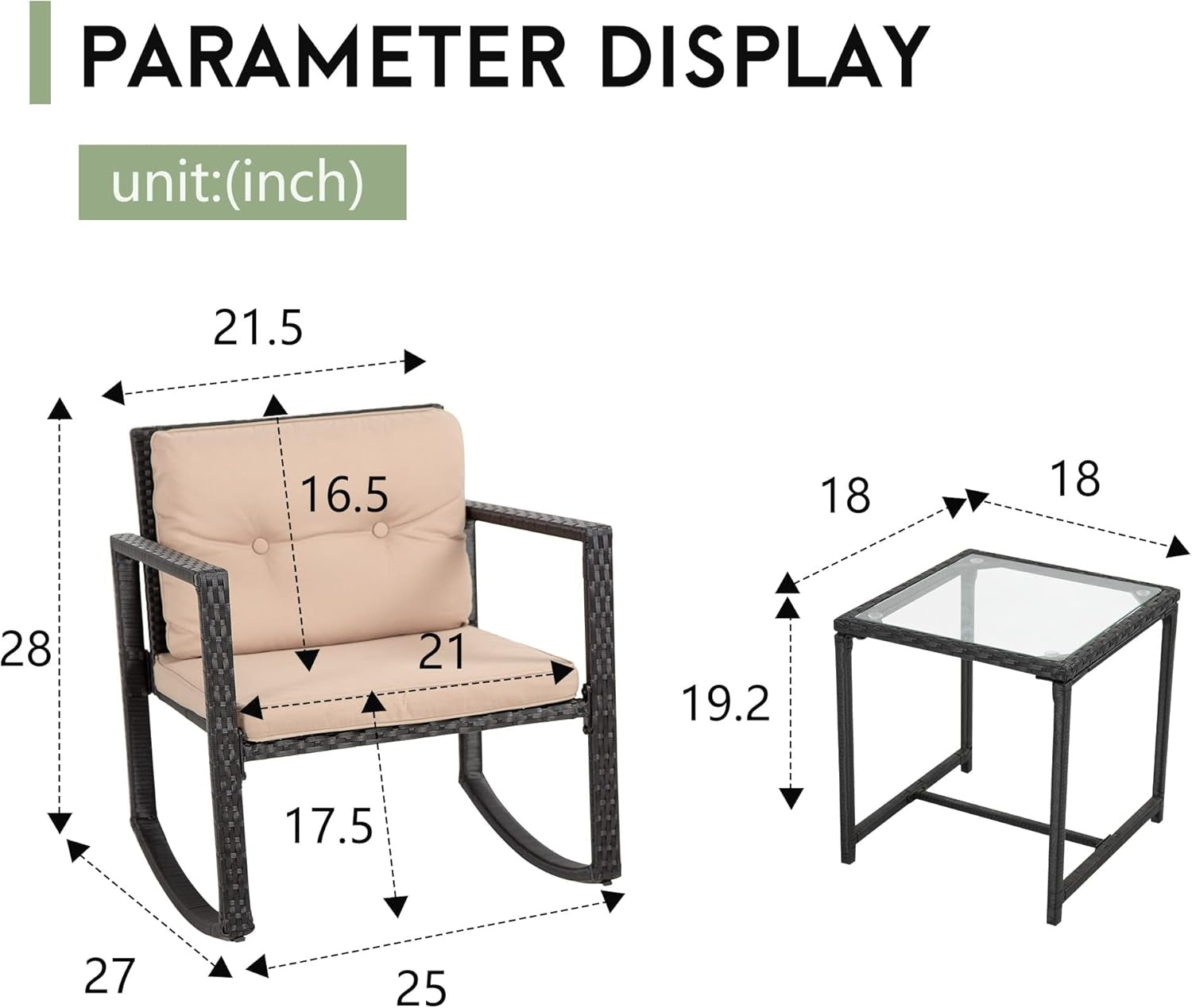 Wicker Patio Bistro Set 3 Piece Black For Outdoor Use