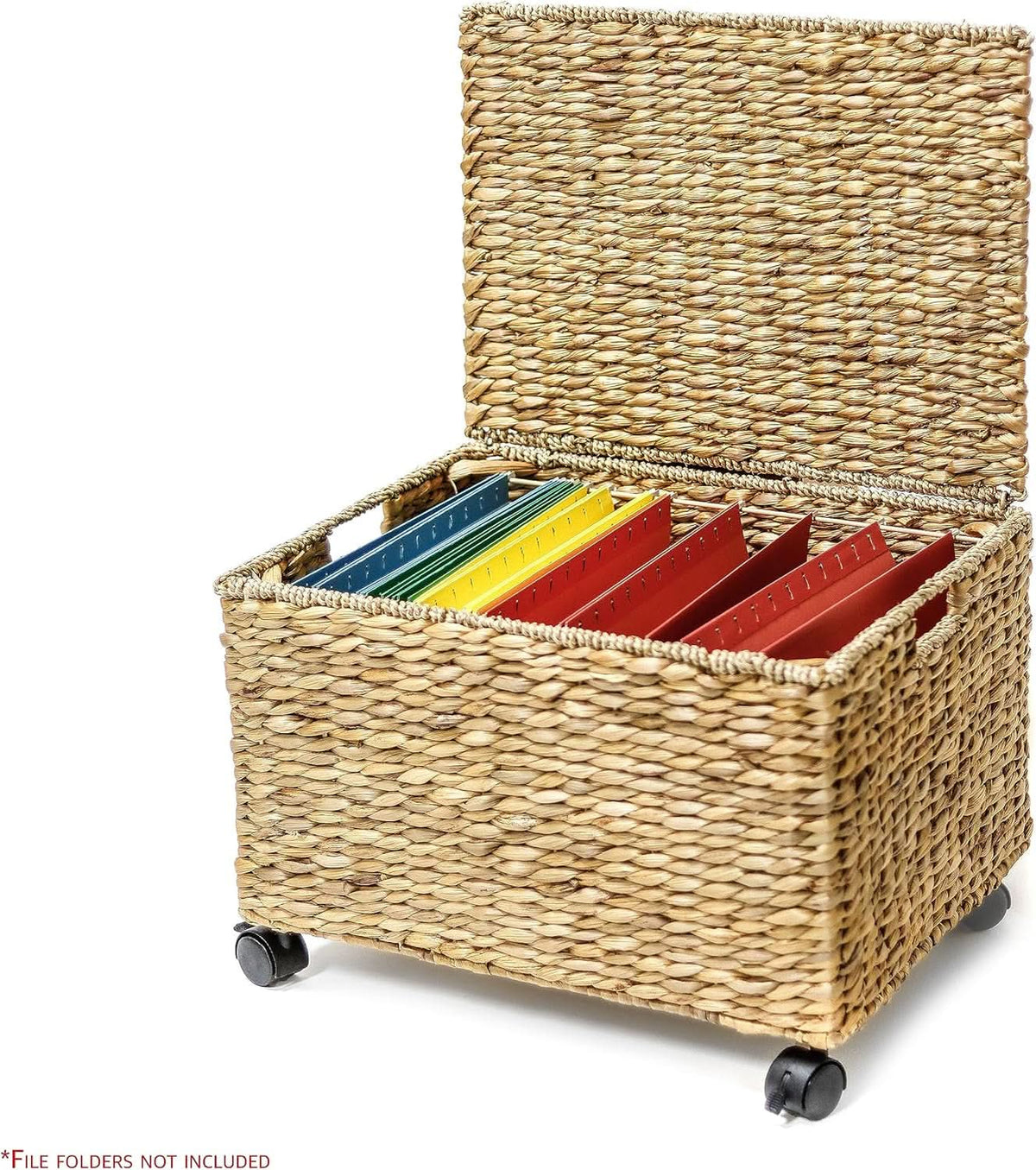 Wicker Rolling File Box Letter Size Natural For Office