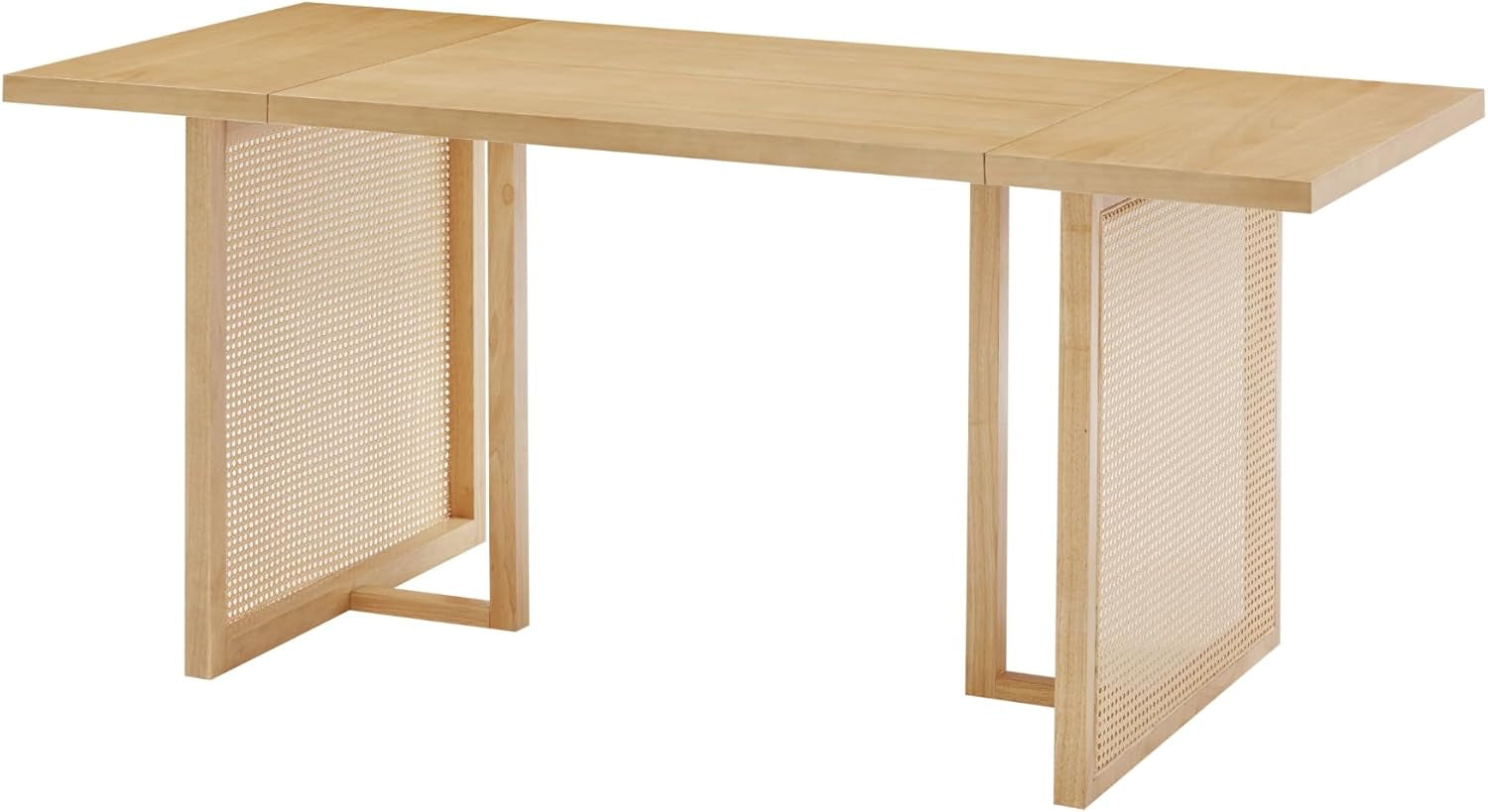Willow Boho Dining Table for 6 with Solid Wood Legs