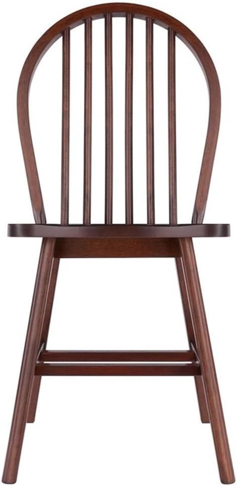 Windsor 2 Piece Solid Wood Dining Chair Set Walnut Finish