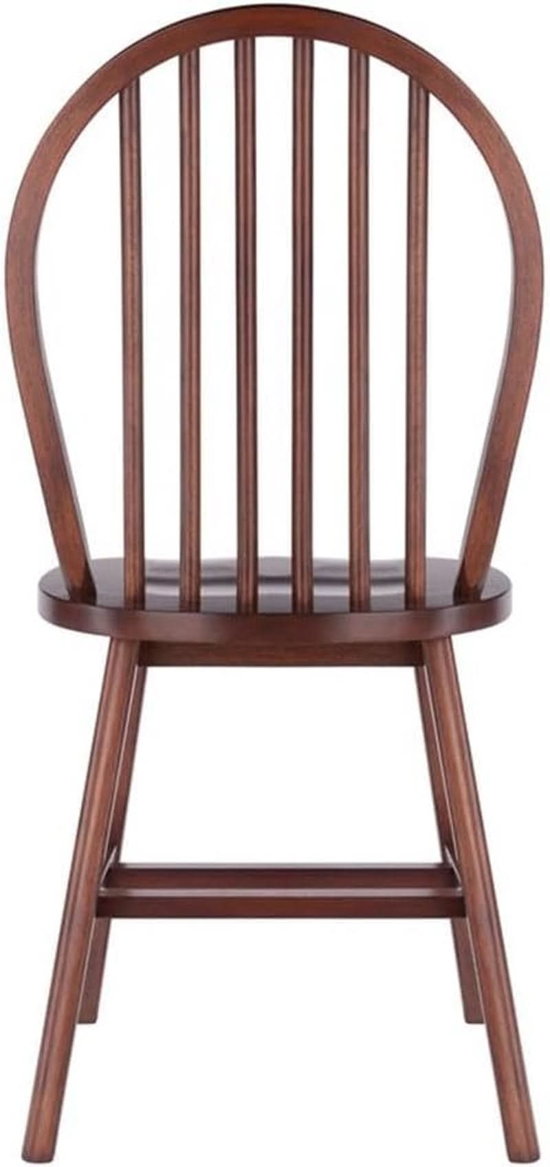 Windsor 2 Piece Solid Wood Dining Chair Set Walnut Finish