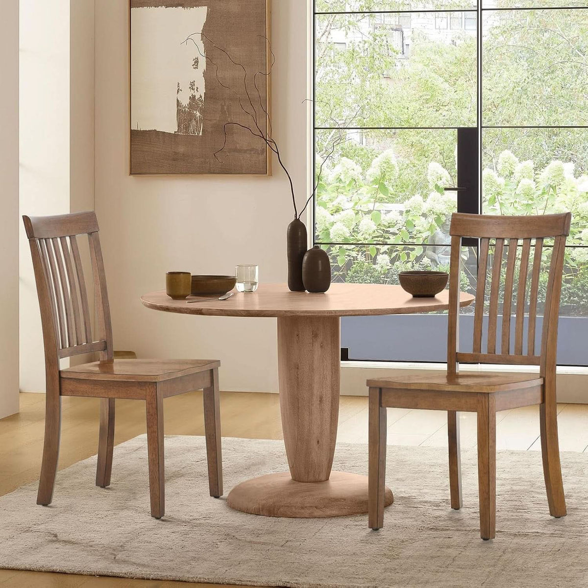 Windsor Spindle Back Dining Chairs Set Of 6 In Light Brown