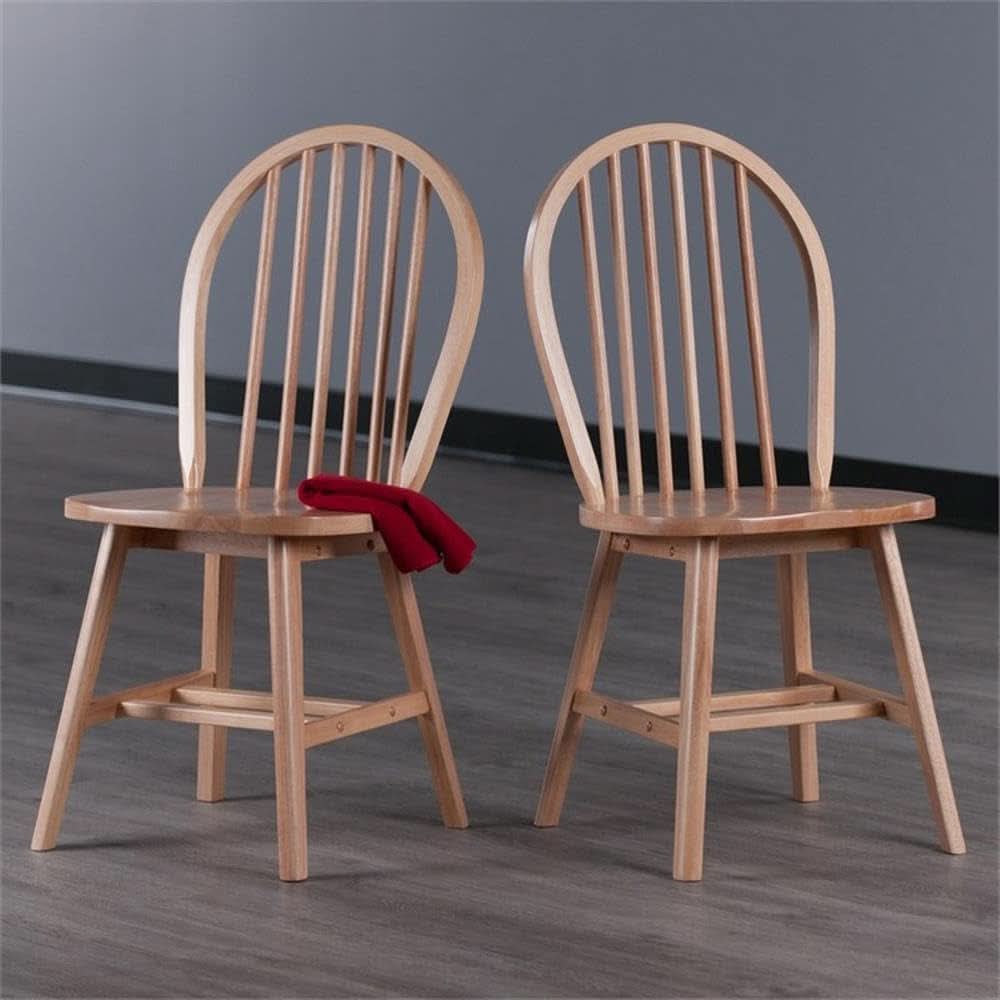 Windsor Two Piece Chair Set Solid Wood Natural Finish
