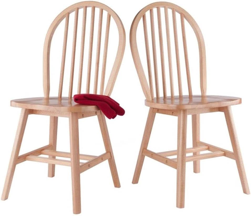 Windsor Two Piece Chair Set Solid Wood Natural Finish
