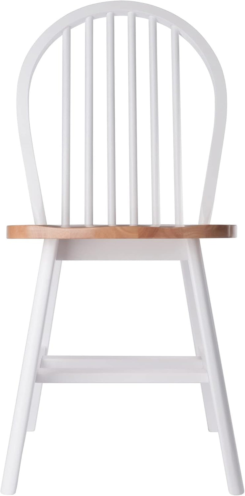 Windsor Two Piece Solid Wood Dining Chair Set Natural White