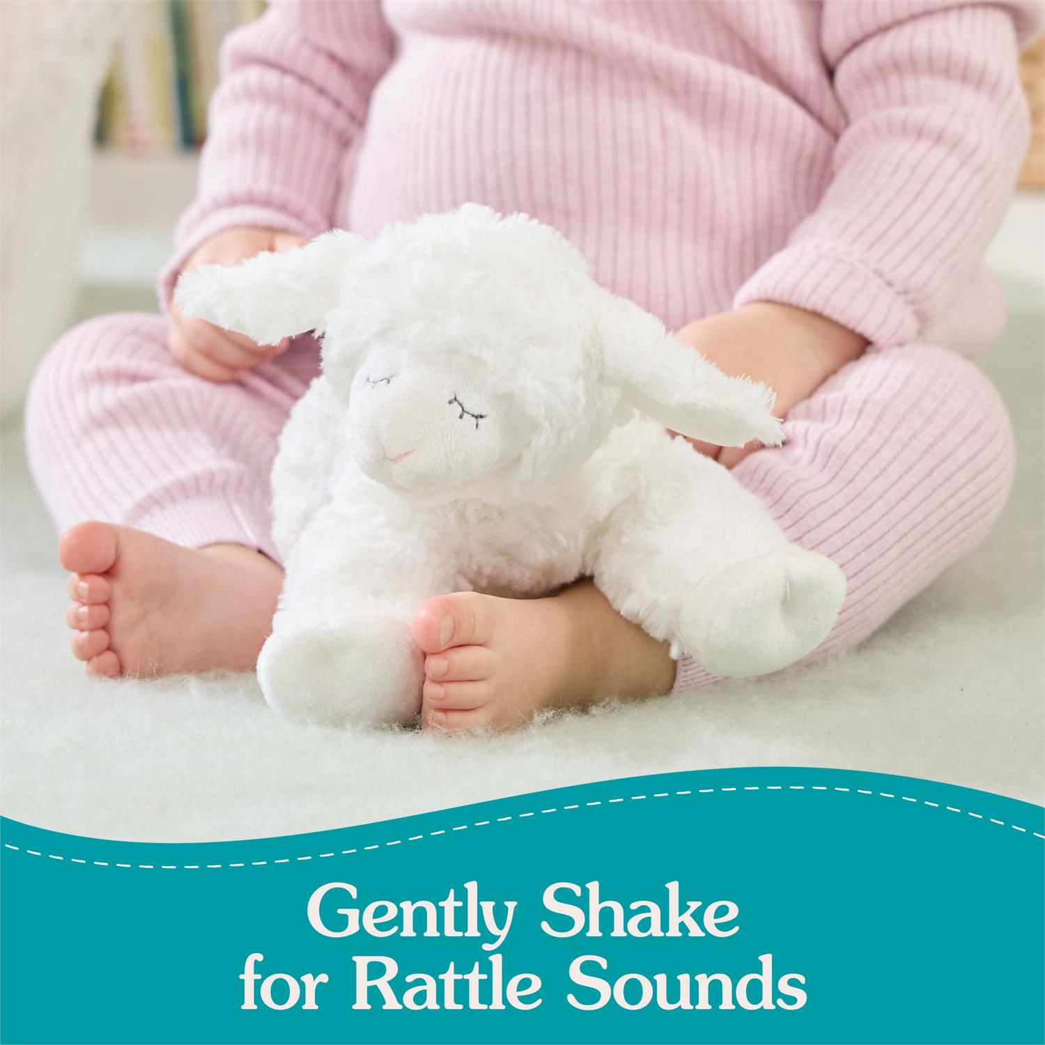 Winky Lamb - Plush Rattle - 7 Inch