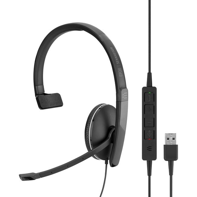 Wired Monaural Uc Headset With 3.5 Mm Jack And Usb Connectivity, With In-Line Ca