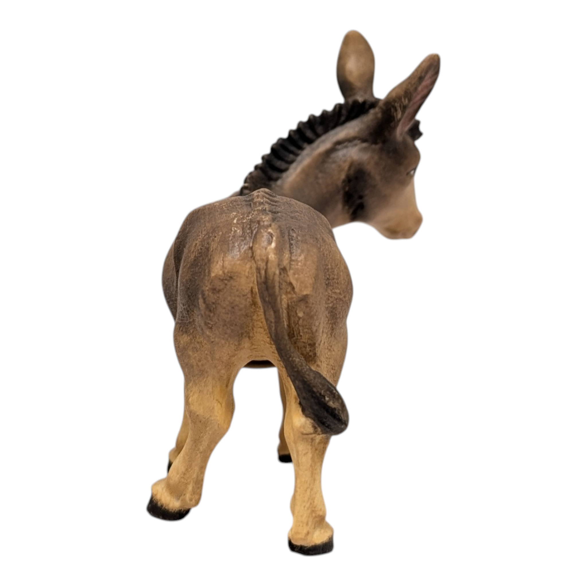 Wood Carved Donkey for Nativity - 10cm - Maple