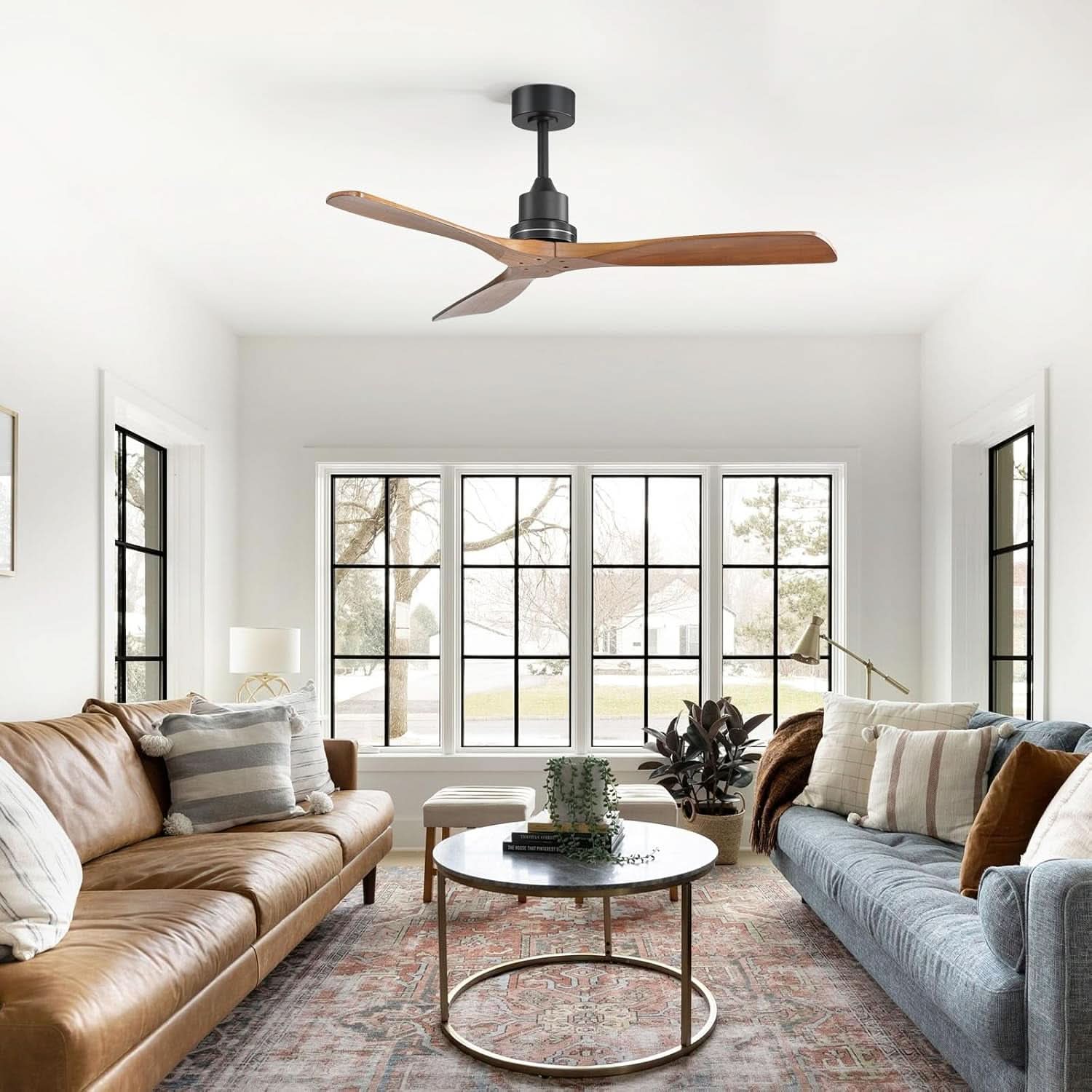 Wood Ceiling Fan 52 Inch Walnut Remote