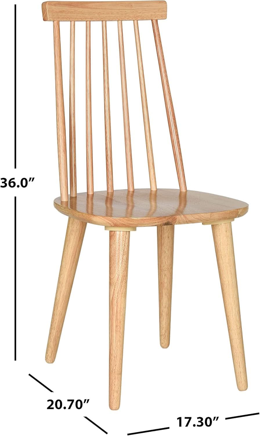 Wood Farmhouse Spindle Dining Chair Natural Finish Set Of 2