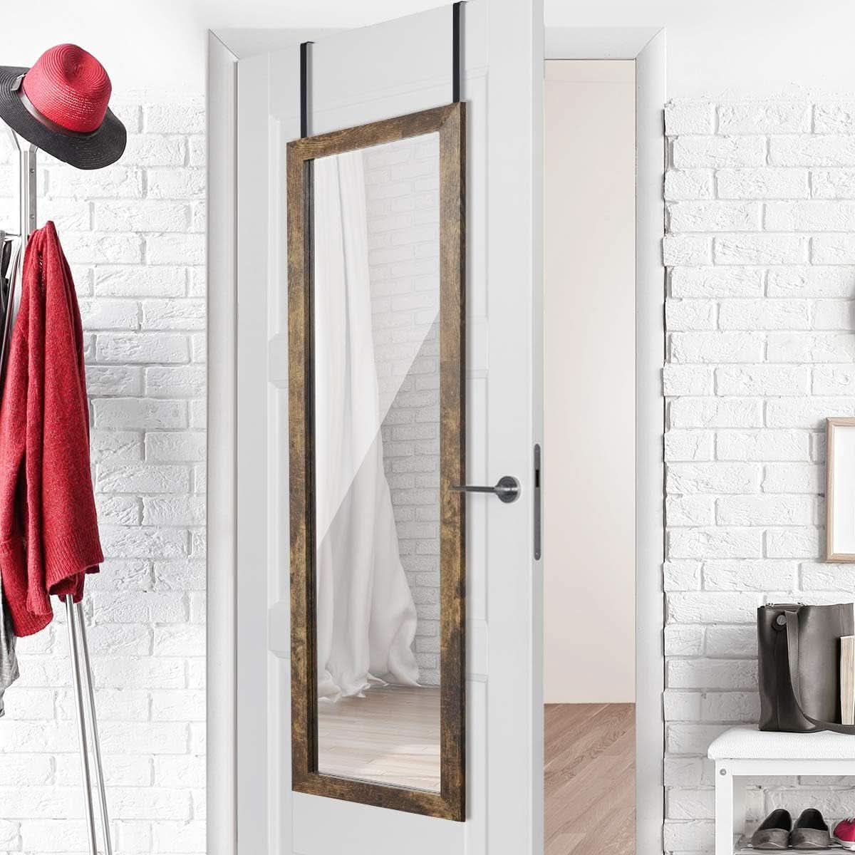 Wood Full Length Mirror 48 X 14 Rustic Wood Frame Wall Mirror