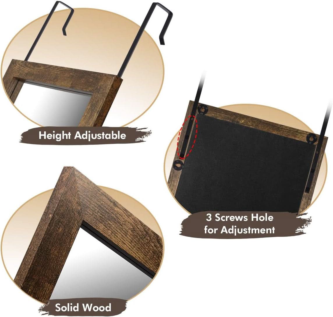 Wood Full Length Mirror 48 X 14 Rustic Wood Frame Wall Mirror