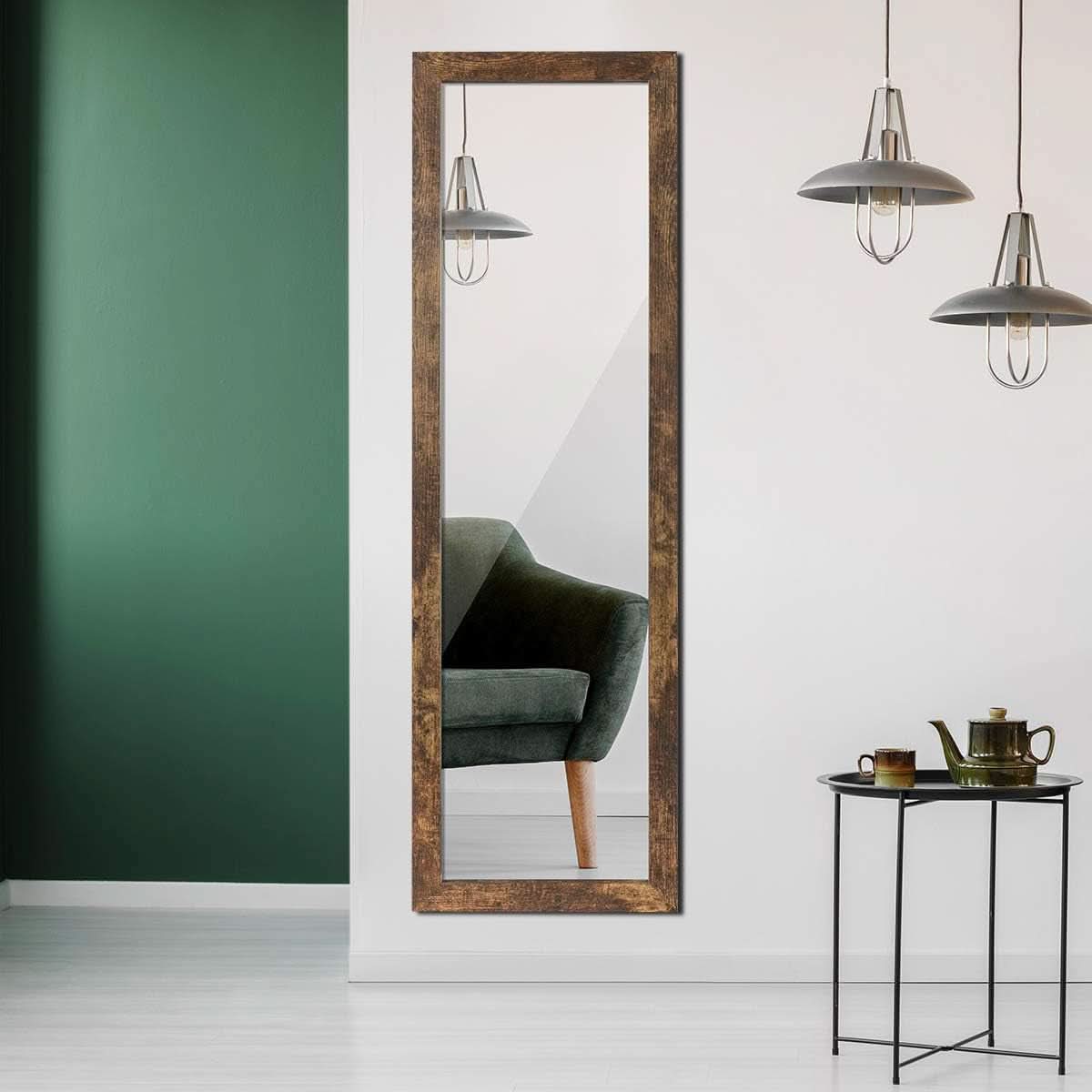 Wood Full Length Mirror 48 X 14 Rustic Wood Frame Wall Mirror