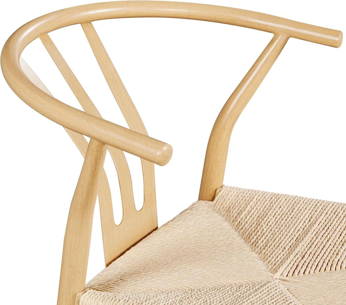 Wood Rattan Weave Dining Chairs Set Of 2 With Woven Seats