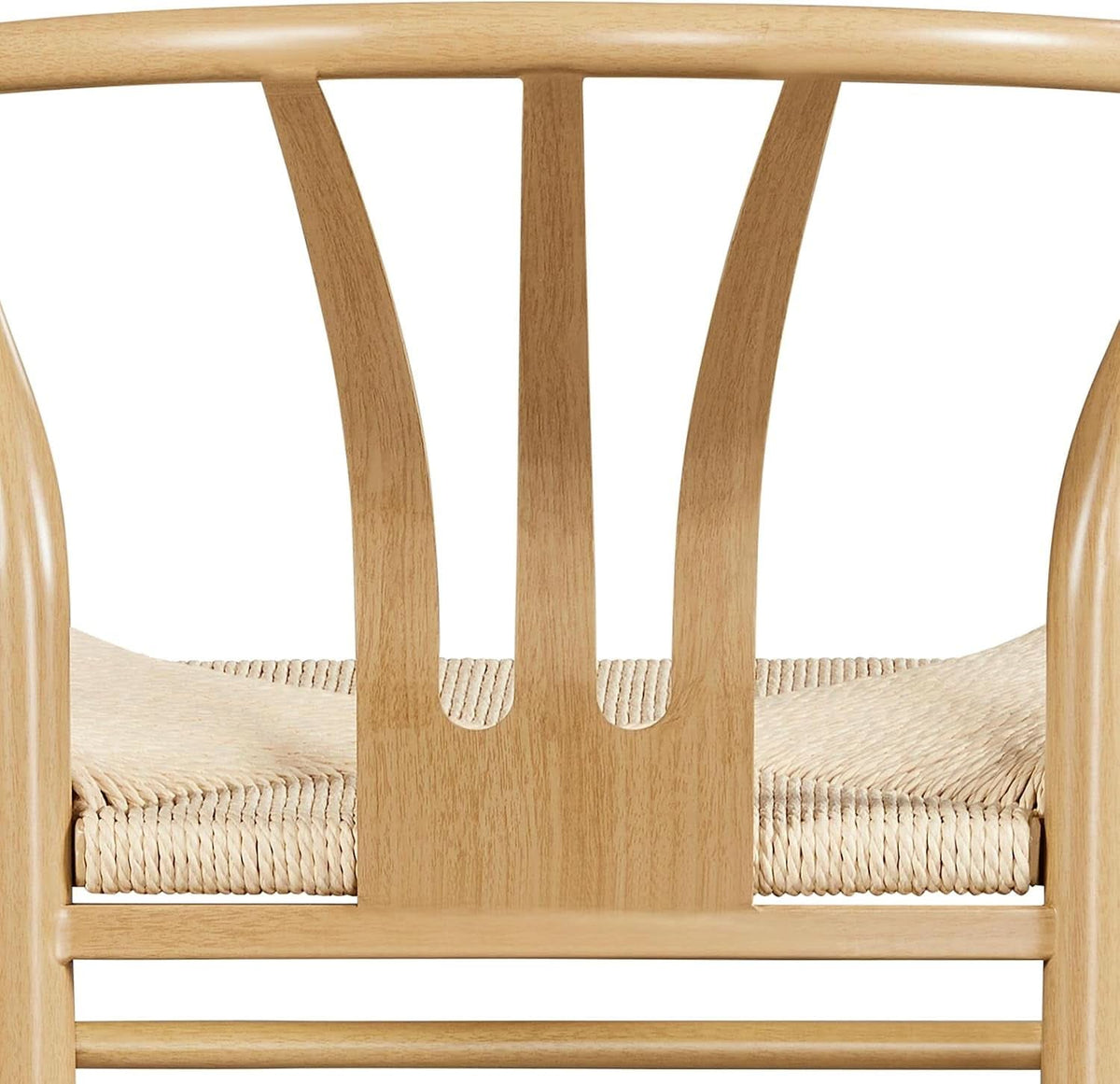 Wood Rattan Weave Dining Chairs Set Of 2 With Woven Seats