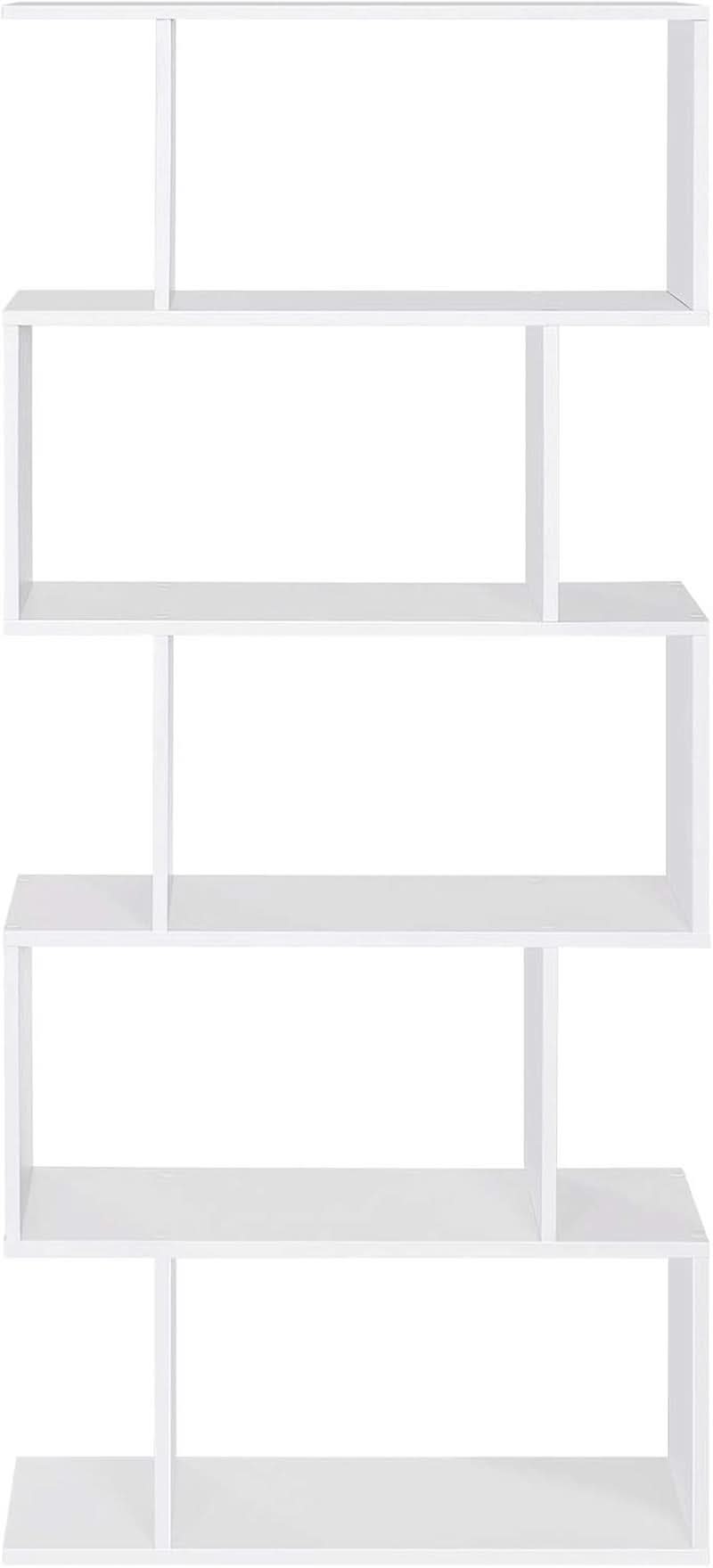 Wooden Bookcase Display Shelf Room Divider 5 Tier White