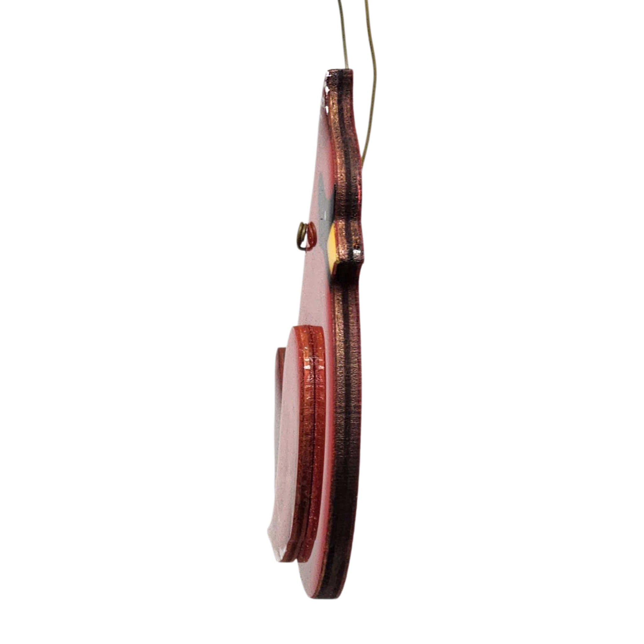 Wooden Cardinal Ornament - In flight Facing Right