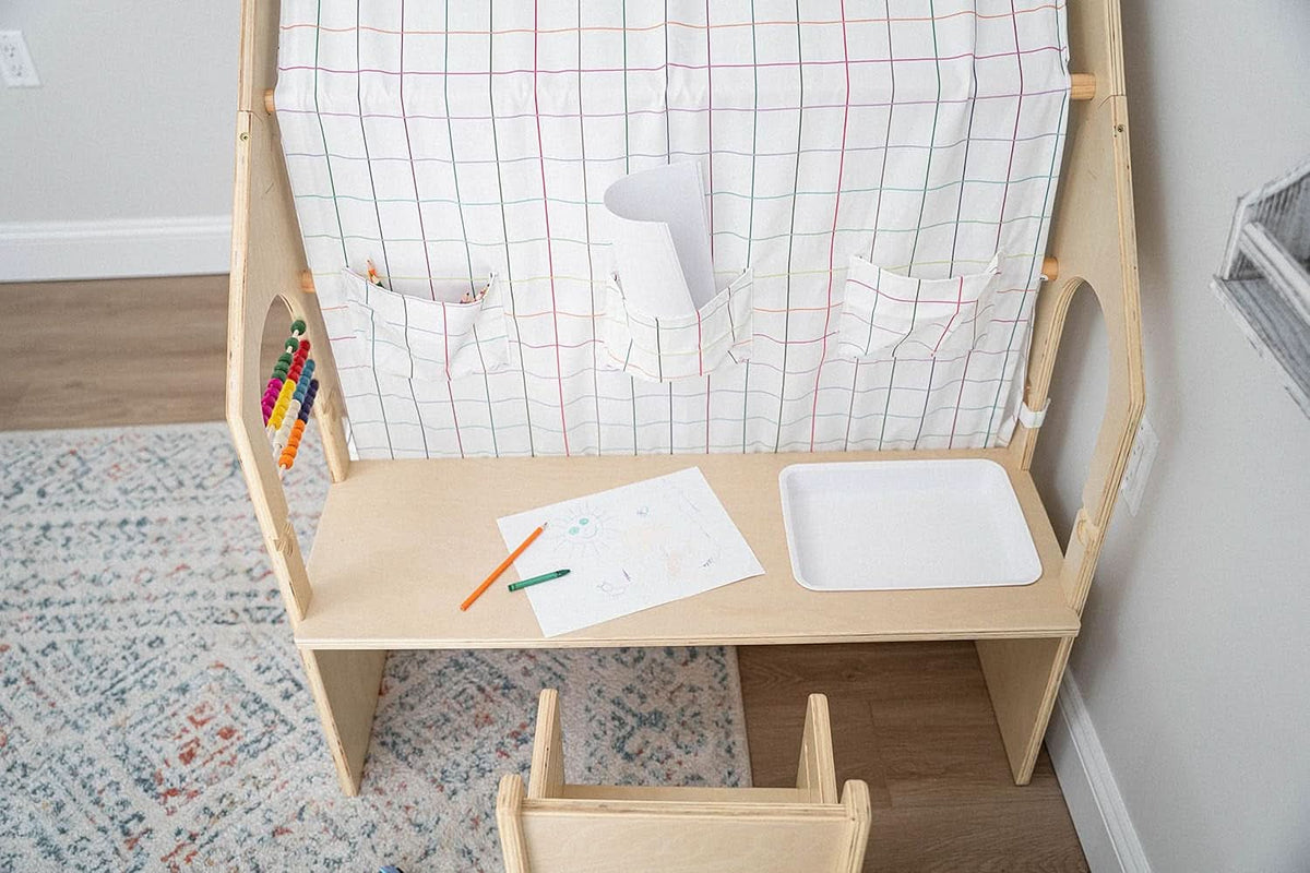 Wooden Montessori Style 5 In 1 Large Playhouse Windowpane