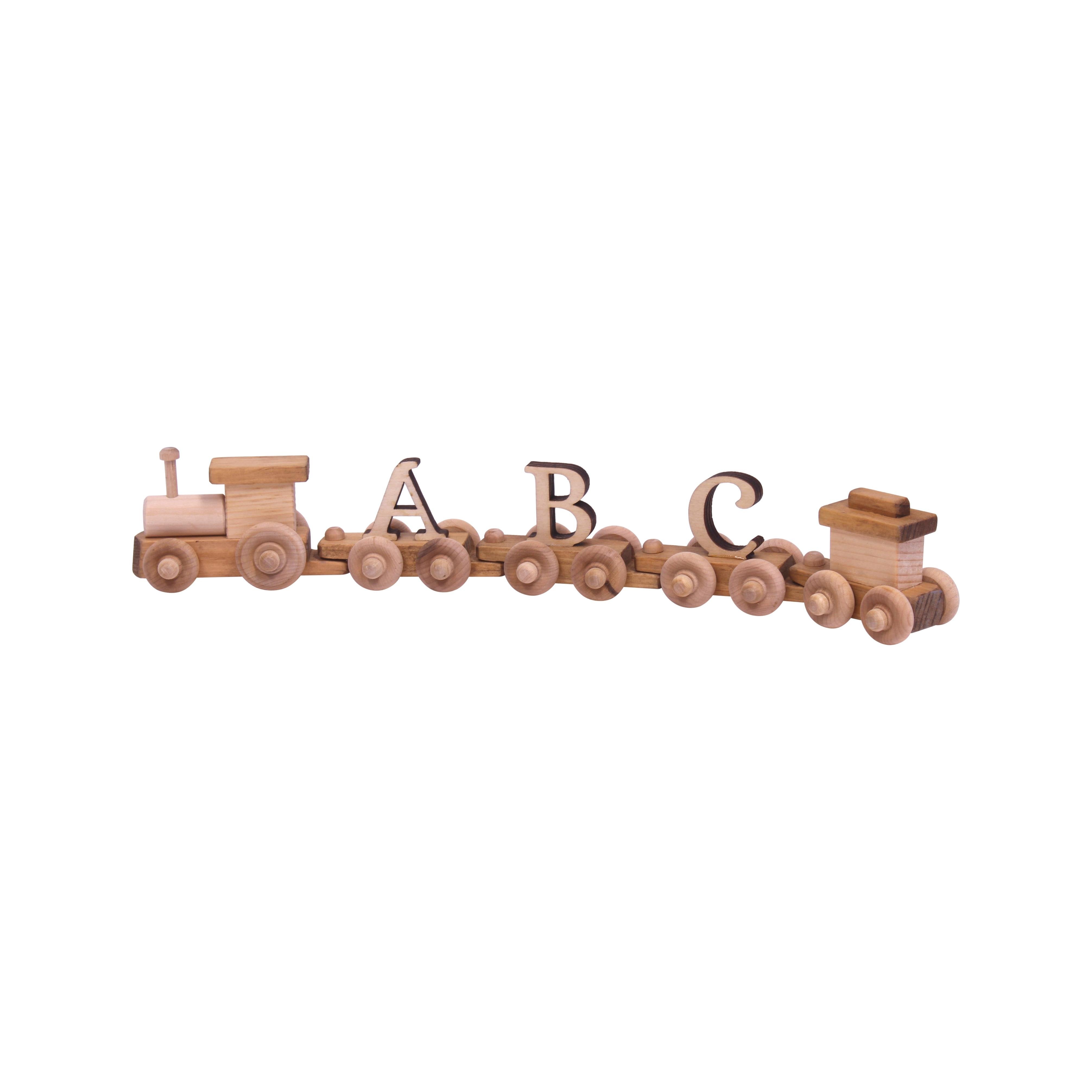 Wooden Name Train Toy, Custom ABC Letter Train, Amish-Made