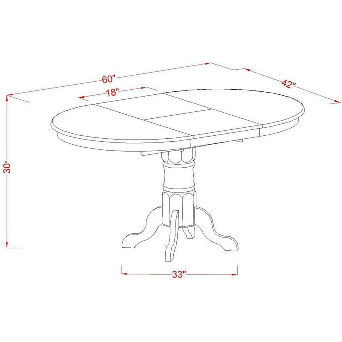 Wooden Oval Kitchen Table Black Finish With Cherry Top