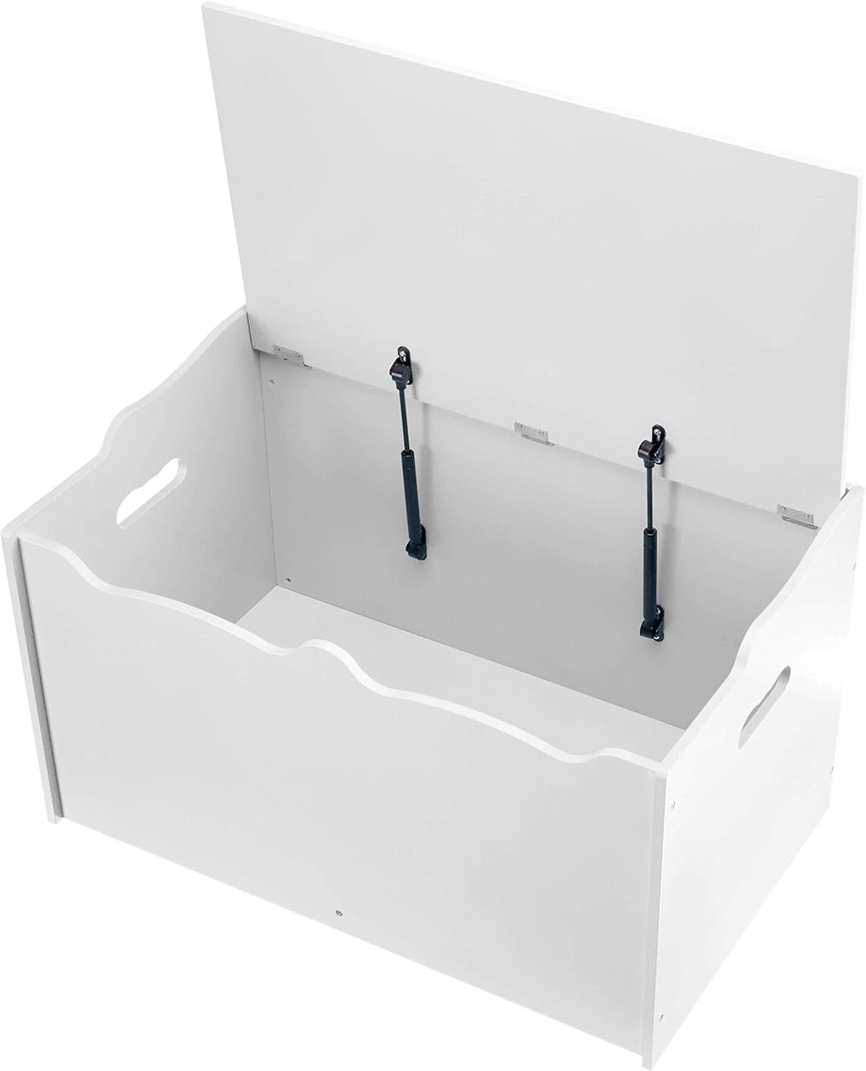 Wooden Toy Box Chest White 30x18x19 StorageSolution