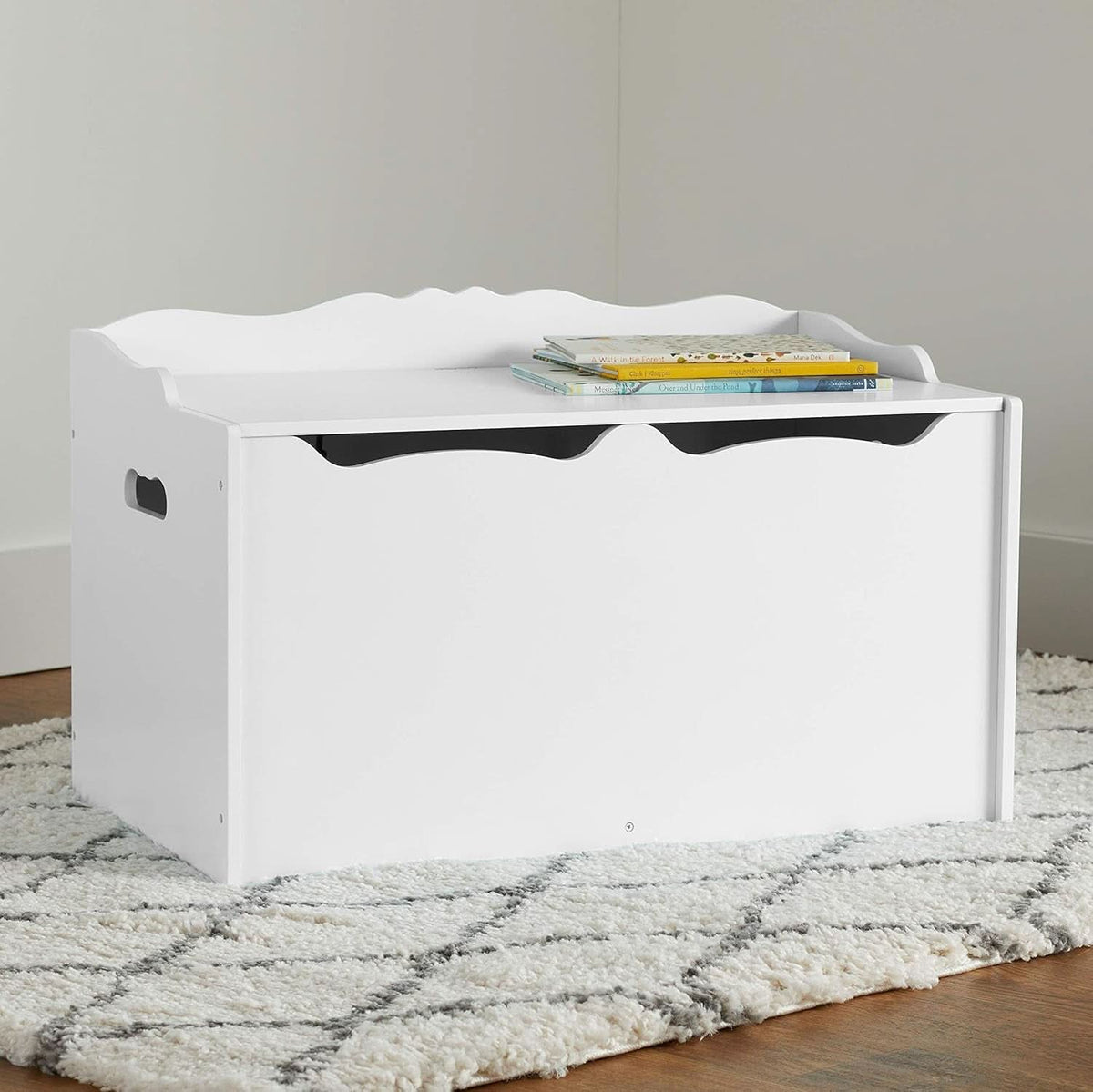 Wooden Toy Box Chest White 30x18x19 StorageSolution