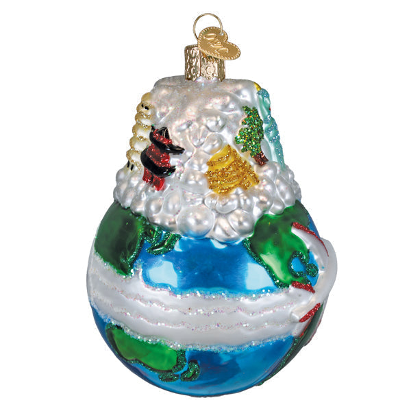 World Traveler Glass Ornament