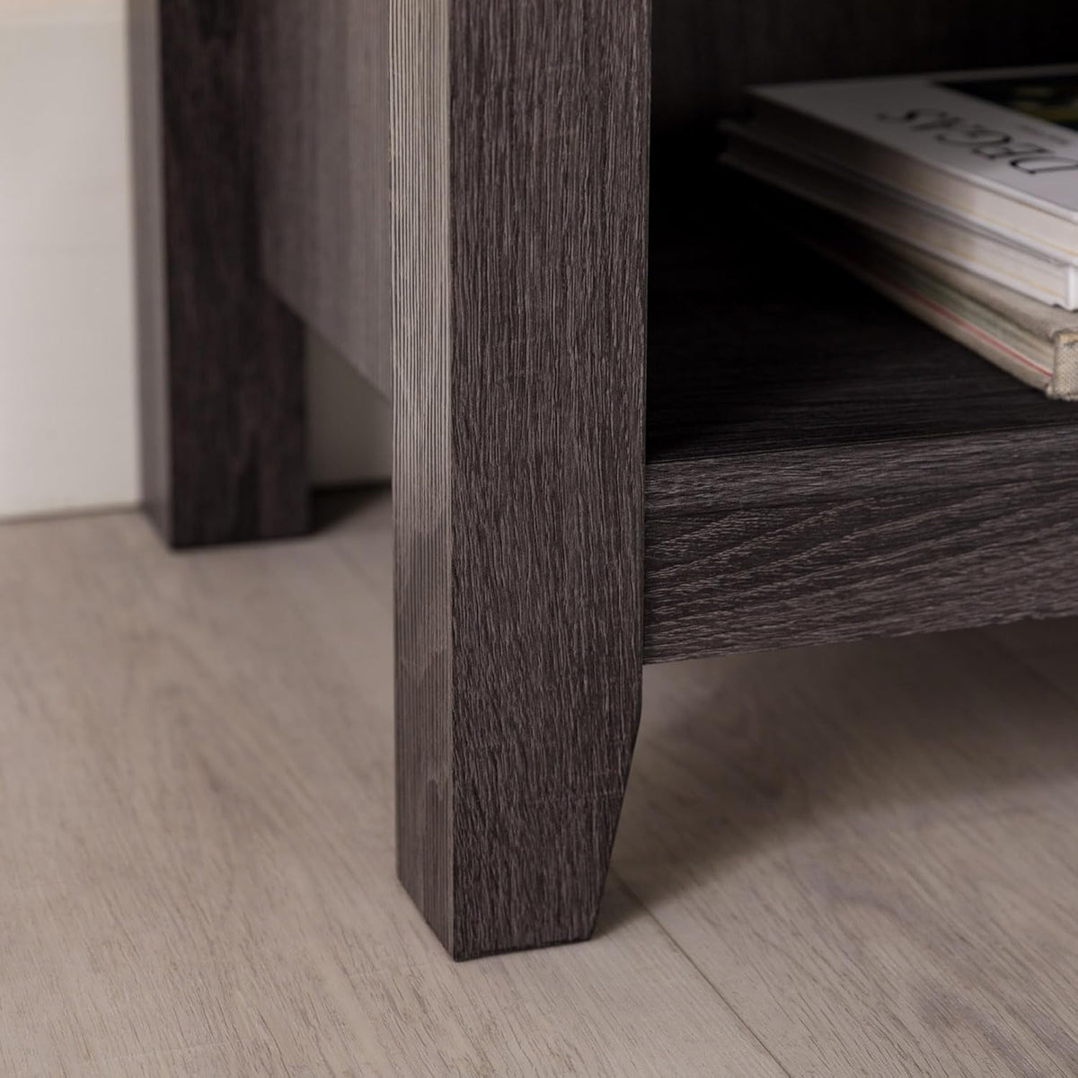 Wren Classic 70 Inch TV Stand Charcoal With 6 Cubby