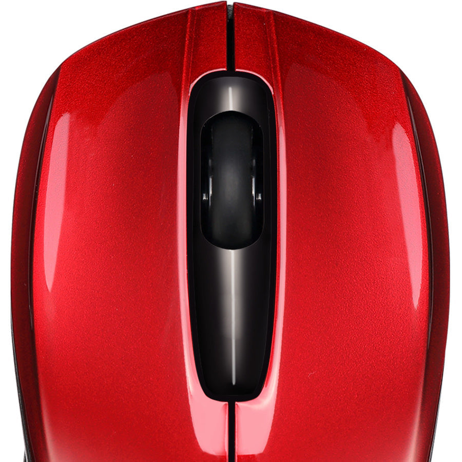 Wrls Optical Wheel Mouse Red,Optical Sensor Nano Receiver