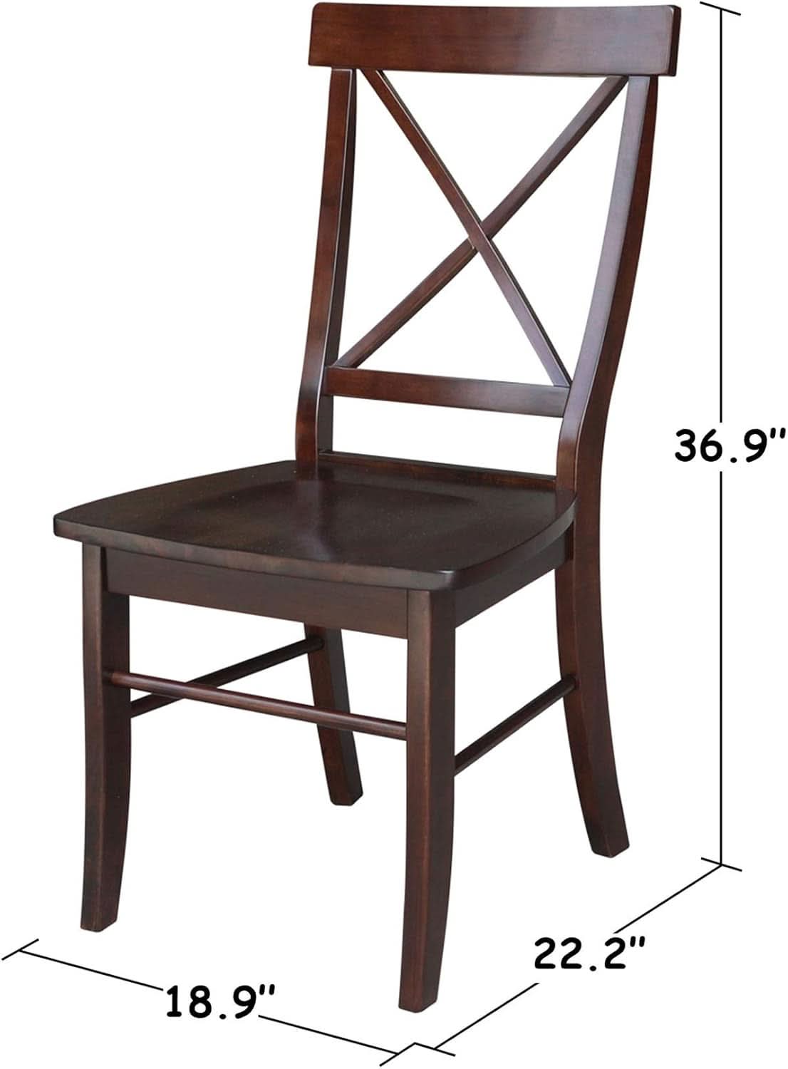X Back Dining Chair In Java Finish With Solid Wood Seat