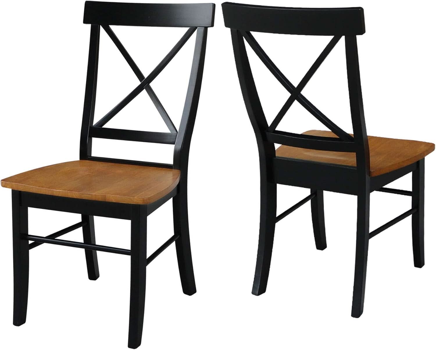 X Back Dining Chair Solid Wood Seat In Black Cherry
