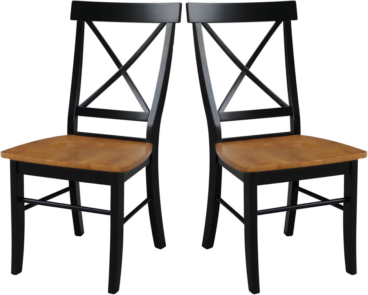 X Back Dining Chair Solid Wood Seat In Black Cherry