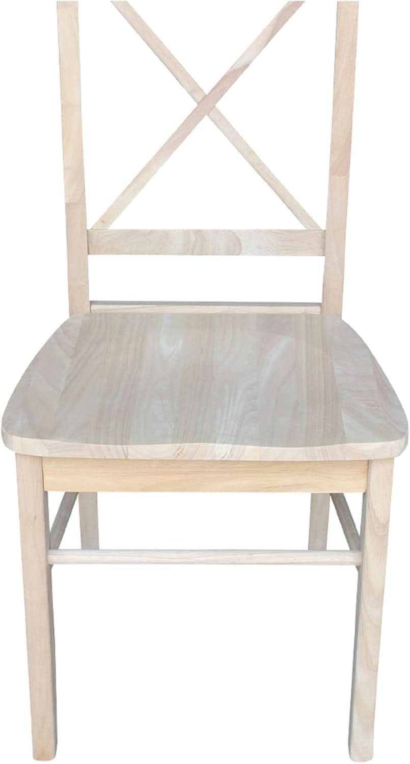 X Back Dining Chairs Set Of 2 In Unfinished Parawood