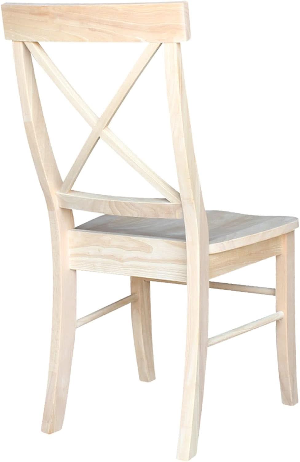 X Back Dining Chairs Set Of 2 In Unfinished Parawood