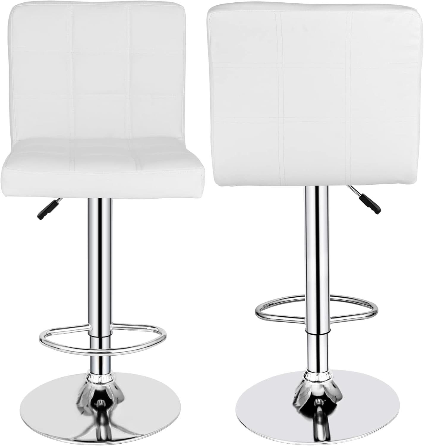 X Large White Adjustable Counter Height Bar Stools Swivel 4 Pack