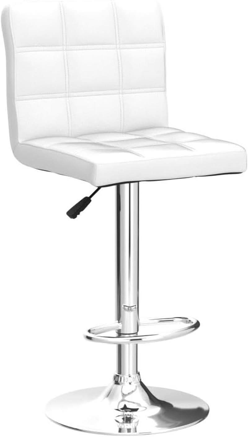 X Large White Adjustable Counter Height Bar Stools Swivel 4 Pack