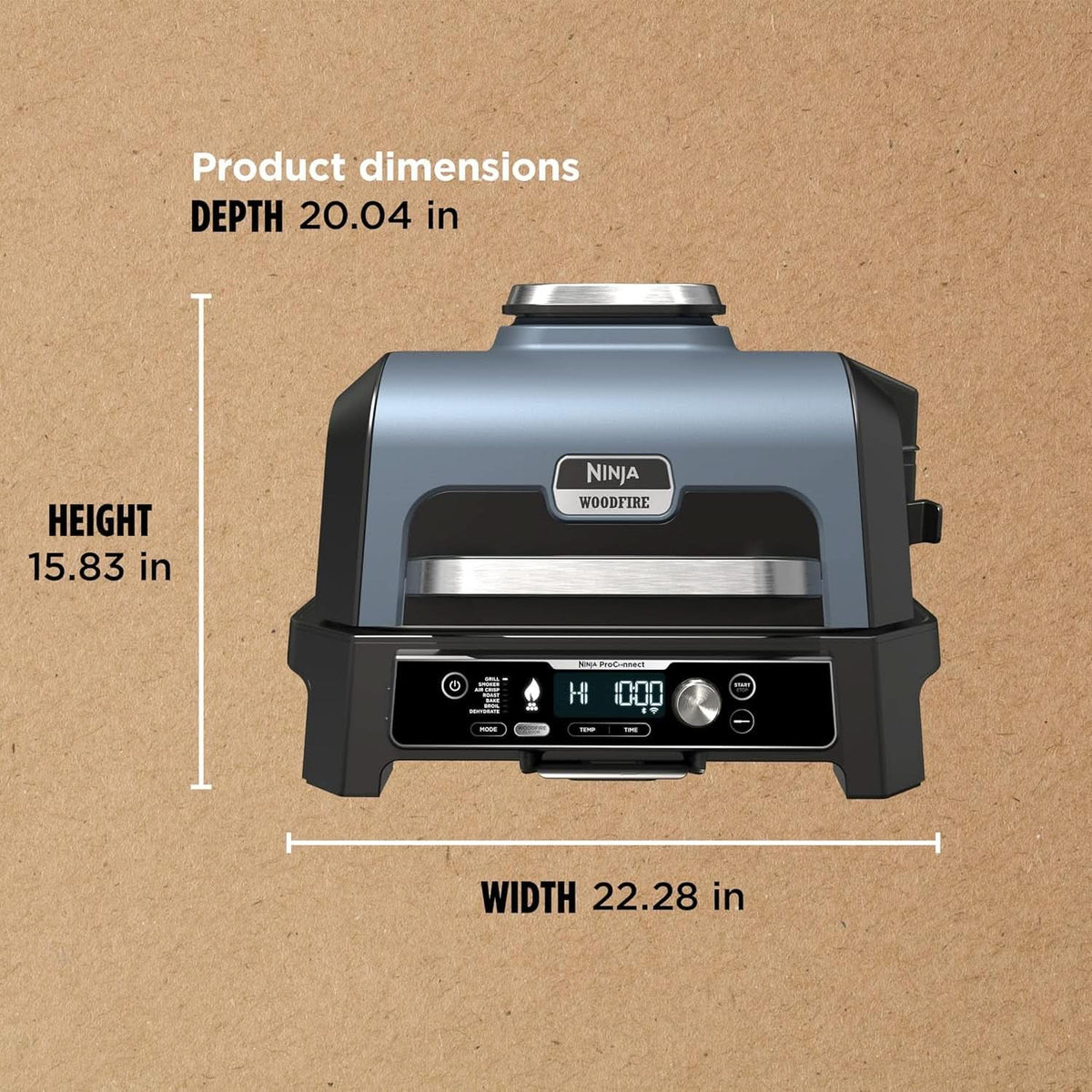 XL Smart Grill Smoker 7 In 1 With App Control Black