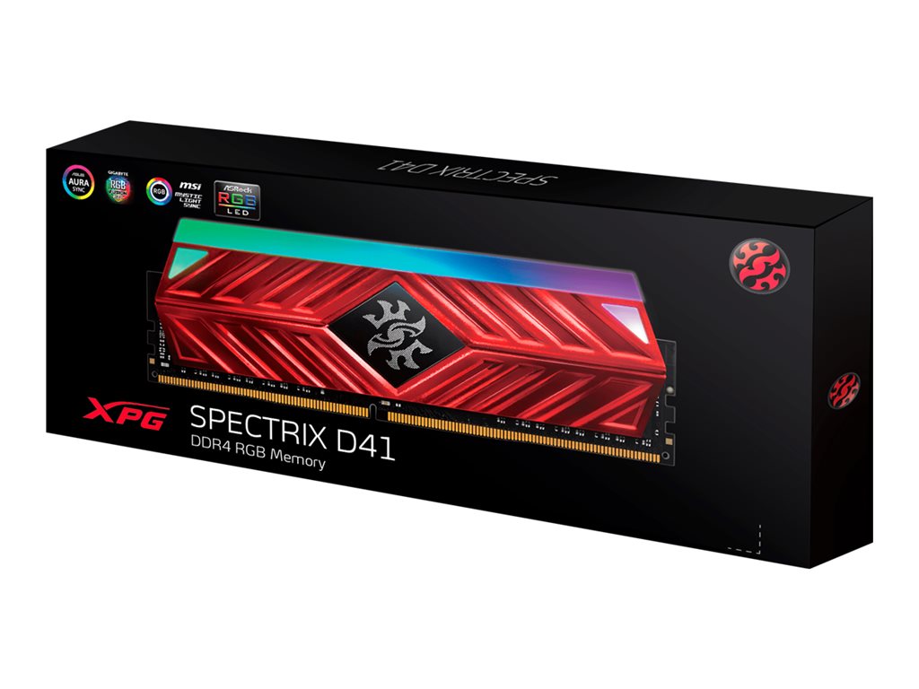 XPG SPECTRIX D41 - DDR4 - module - 16 GB - DIMM 288-pin - 3600 MHz / PC4-28800 - CL18 - 1.35 V - unbuffered - non-ECC -