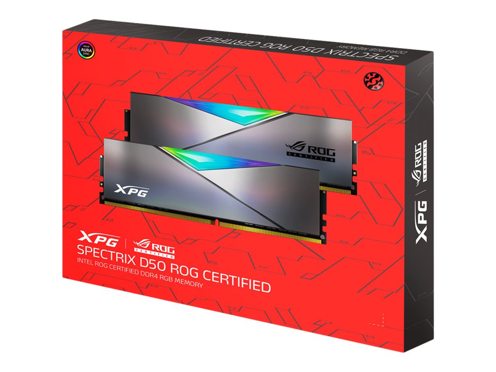 XPG SPECTRIX D50 ROG CERTIFIED - DDR4 - kit - 16 GB: 2 x 8 GB - DIMM 288-pin - 3600 MHz / PC4-28800 - CL17 - 1.35 V -