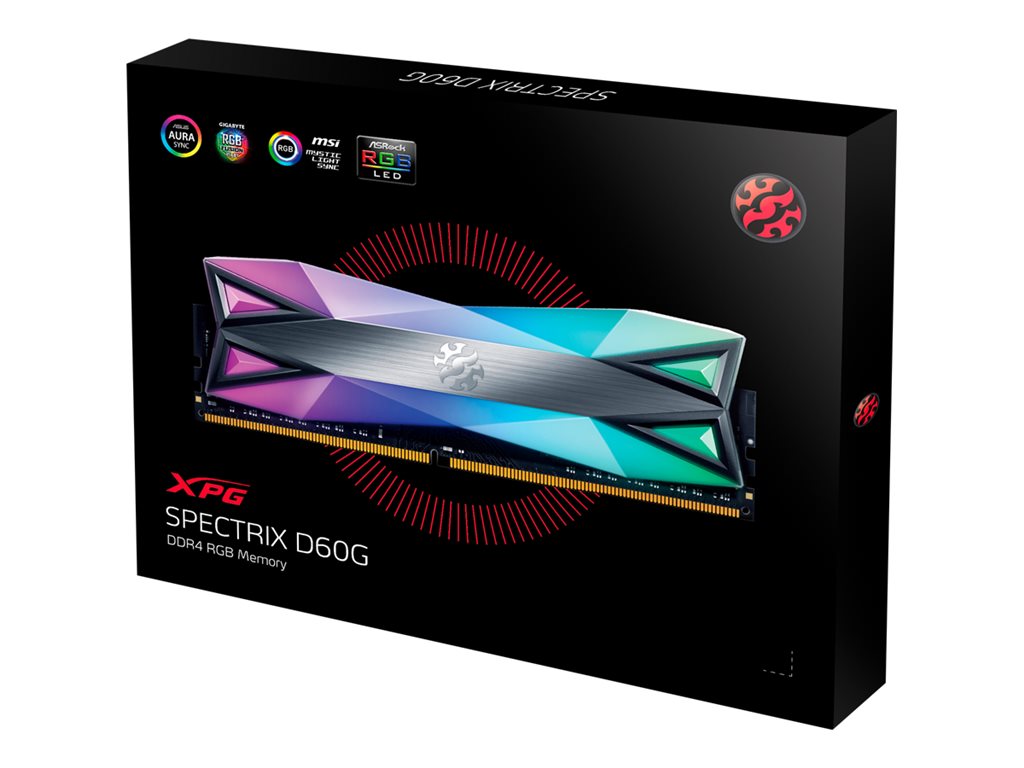 XPG SPECTRIX D60G - DDR4 - kit - 32 GB: 2 x 16 GB - DIMM 288-pin - 3200 MHz / PC4-25600 - CL16 - 1.35 V - unbuffered -
