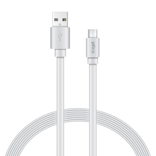 XYST XYS-M4604F Charge and Sync USB to Micro USB Flat Cable, 4 Ft. (White)