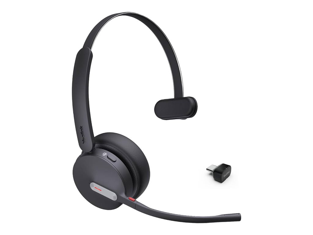 Yealink BH70 Mono - Headset - on-ear - Bluetooth - wireless - USB-C via Bluetooth adapter - black - Certified for Microsoft Teams YEA-BH70-MONO-TEAMS-USB-C