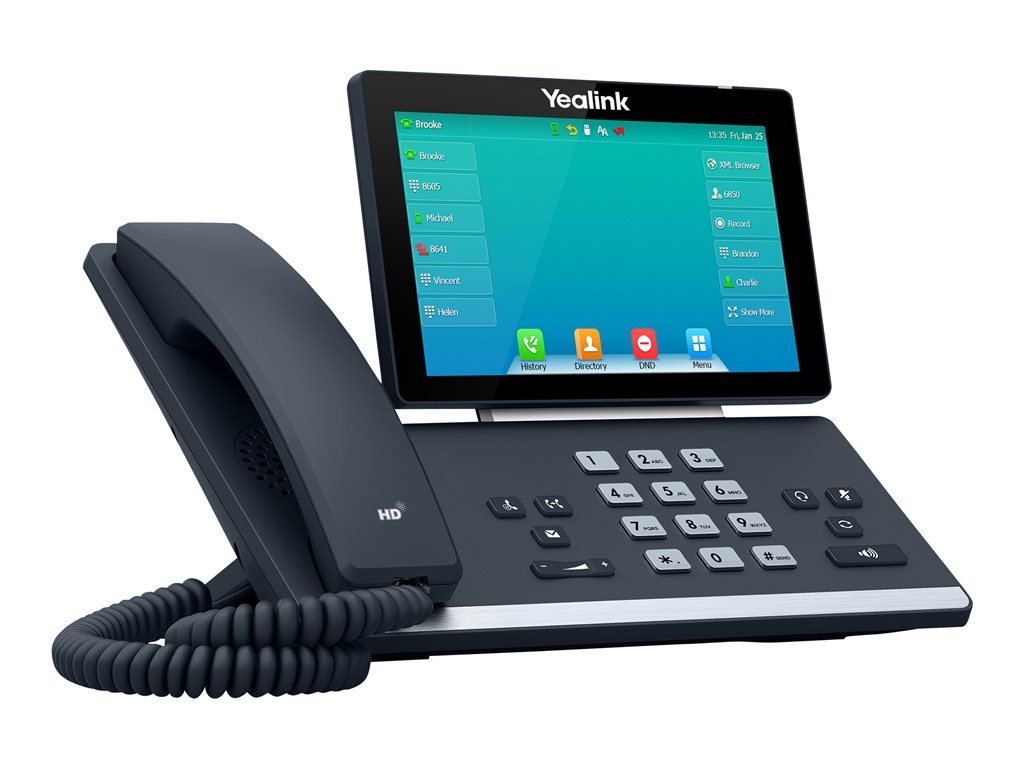Yealink SIP-T57W - VoIP phone - with Bluetooth interface with caller ID - IEEE 802.11a/b/g/n/ac (Wi-Fi) / Bluetooth 4.2 - 3-way YEA-SIP-T57W
