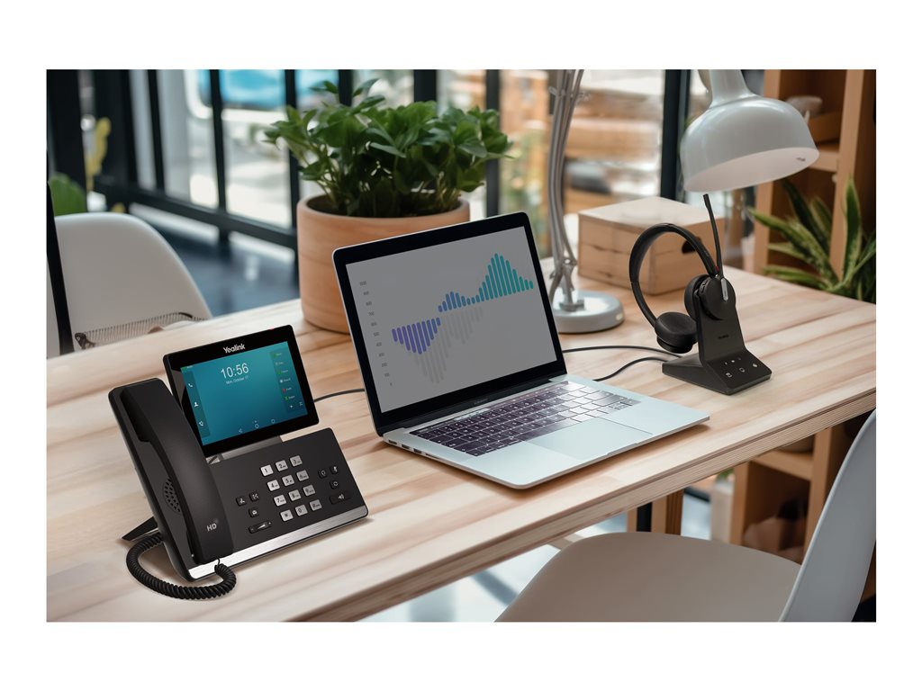 Yealink WH64 Dual - Headset - on-ear - DECT / Bluetooth - wireless - black - Certified for Microsoft Teams YEA-WH64-DUAL-TEAMS