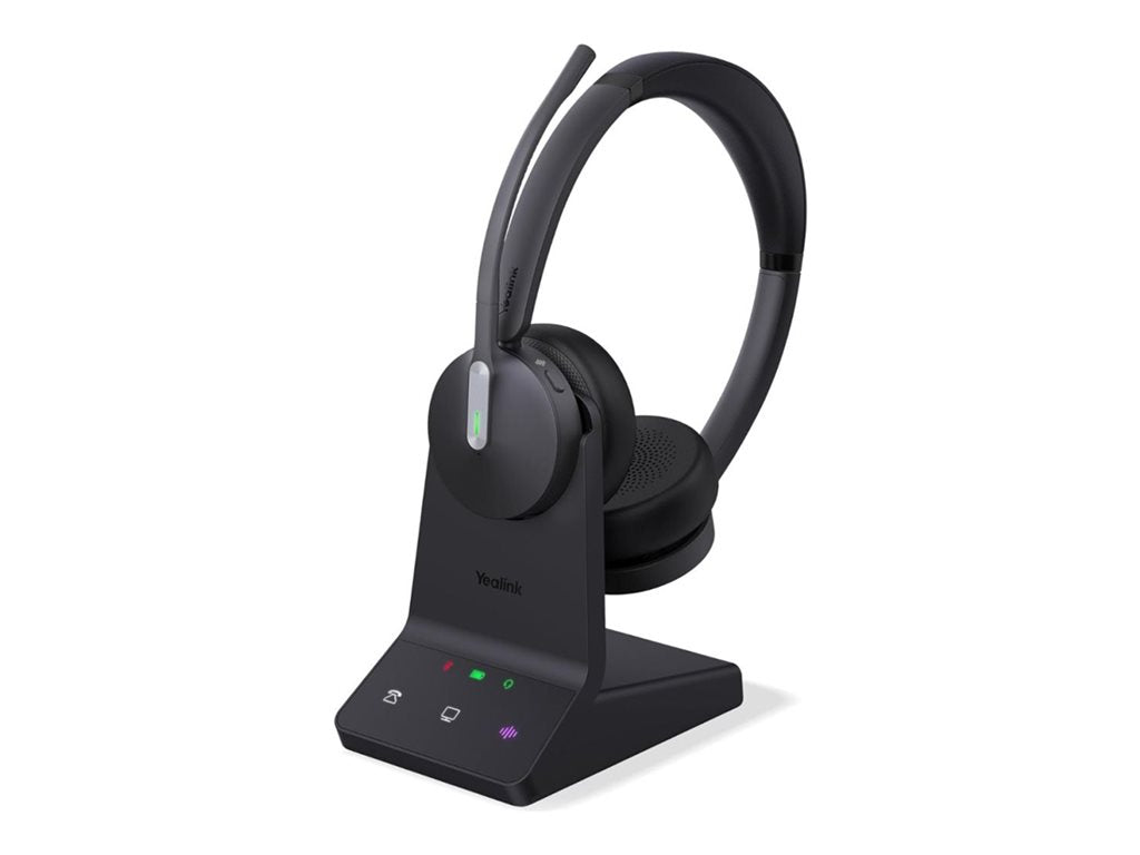Yealink WH64 Dual - Headset - on-ear - DECT / Bluetooth - wireless - black - Certified for Microsoft Teams YEA-WH64-DUAL-TEAMS